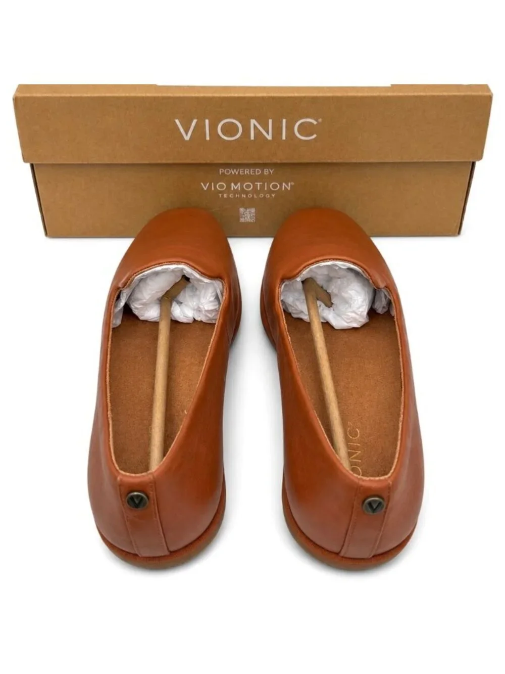 Vionic Willa 2.0 Tan Leather Loafer Flats Womens 10M Arch Support APMA